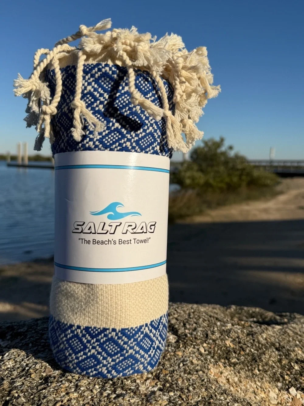 Crab Trap Rag Blue — Salt Rag™ Sand-Resistant Turkish Beach Towel